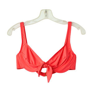 VINCE CAMUTO Knot Front Underwire Bikini Top - Coral - S